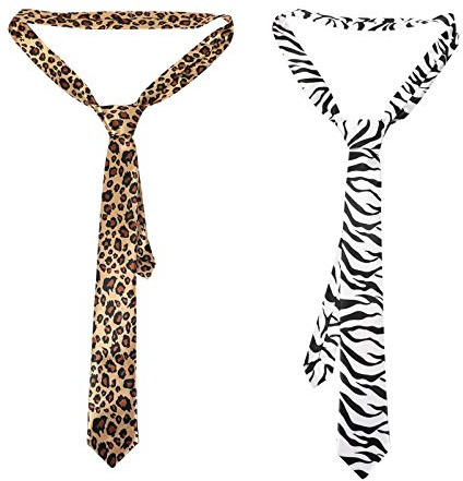 2 Stück Herren Animal Print Krawatten Krawatten Coole Geparden Leopard Zebra Gentleman Anzug n Kragen für Hochzeiten Partys Kostüme