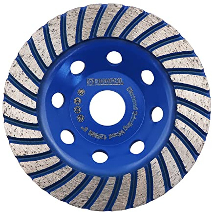 HIGHDRIL Disque Diamant Meuleuse 125mm - Turbo Meule pour Ponçage et Polissage du Béton Maçonnerie Granit Marbre Pierre Naturelle