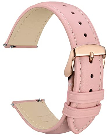 WOCCI Blumen Uhrenarmband, Uhrenarmbänder aus Echtem Leder mit Schnellverschluss, Edelstahl Metall Schließe, 18mm 20mm 22mm