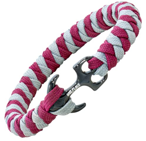 Wolflock Anker Armband – Paracord Armband Schmuck aus Edelstahl für Damen und Herren (gold, schwarz, blau, camo, navy) unisex