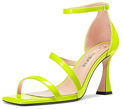 Castamere Donna Alto High Tacco Heel Aperte sulla Punta Sandali Cinturino alla Caviglia da Matrimonio Ballo Dress 8.5 CM Heels Verde Lime 37 EU