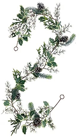 JYCRA MEUMITY Künstliche Weihnachts-Kieferngirlande für Baum, Weihnachtssimulation, Rattan-Flockgirlande, Hängedekoration, Glitzerndes Band, Glänzende Weihnachtsbaumschmuck, Künstlicher Kranz,(#3)