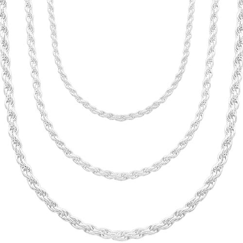 Gicko Kordelkette Silber 925 Hochglanz Poliert in 2-3 mm Stärke, erhältlich in verschiedenen Längen 40,45,50,55,60 cm Schlangenkette Silber 925 für Damen & Herren(60, Stärke 2mm)