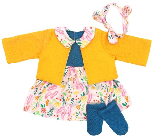ZWOOS Puppenkleidung für Babypuppen 50-55 cm, süßes Baumwolle Outfit kompatibel mit Baby Puppen, Geschenke für Mädchen, Kinder(Blumenrock)