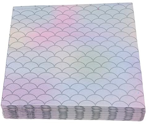 SOLUSTRE Lot de 50 Serviettes de Table Sirène en Papier, et Absorbantes, pour Décoration de Fête et Anniversaire