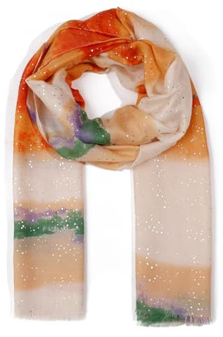 stylx Halstücher Damen Tuch Kopftuch Halstuch Schal Damen-Schal Tücher Damen Stola MEHRFARBIG GLITZER (orange)