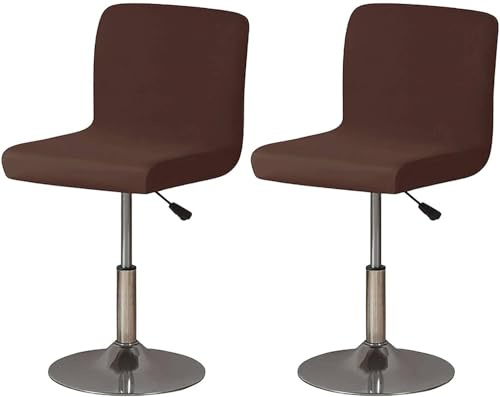 HACLEN Stretch Barhocker Bezüge Mit Rückenlehne, Drehbare Barhocker Stuhlbezüge, Abnehmbare Pub Thekenhocker Stuhlbezüge (braun,2er-Set)