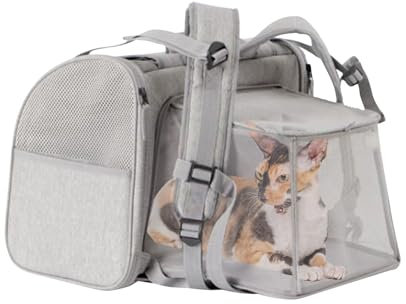 Galatée Hunderucksack, Erweiterbarer Haustierträger -Rucksack Für Kleine Mittelgroße Hund Und Katze, Hunde -Rucksack Für Wanderfahrten Camping Im Freien, Tragbarer Haustierreise -Rucksack(Grau)