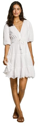 Pepe Jeans Day Robe, Blanc (Mousse Blanche), M Femme