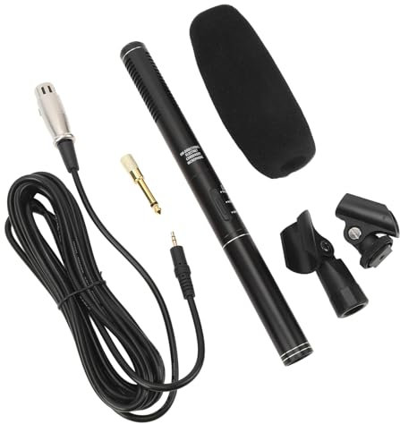 TIKATARER XLR Shotgun Condenser Microphone, Cardioid Mini Condenser Mic with Superior Sound Quality & Recording Versatility for Video Recording, Television News, Reporter Interview