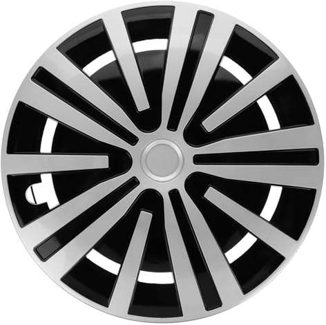 Enjoliveur de Roue 14 Pouces en PP Noir pour Voiture | Lot de 1, Finition Moderne, Couvre Jante de Remplacement pour Auto, Style Épuré, Entretien Simplifié