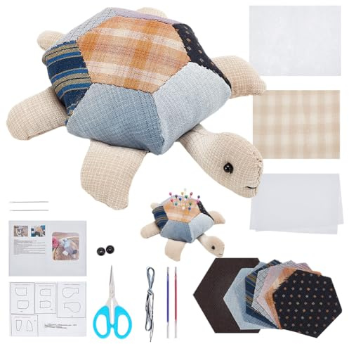 FREEBLOSS Patchwork Nadelkissen Set Mit Schildkröten Motiv DIY Patchwork Set Patchwork Nähset Handgefertigtes Patchwork Nadelkissen DIY Nadelkissen Mit Näh Und Bastelstoff Nähset Für Anfänger