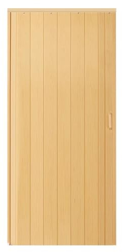 Wood Grain Plastic Concertina Doors Internal, PVC Folding Door Sliding Door Indoor Open Kitchen, 23-80 X 80 Inches, Folding Closet Doors Bathroom Door(Wood,33x80in (84x203cm))