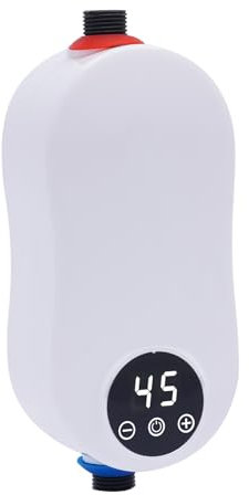 ZENGRICE Mini chauffe-eau électrique instantané 5500 W avec affichage LED, 220 V IPX4 étanche, chauffage rapide, température constante, chauffe-eau instantané pour cuisine