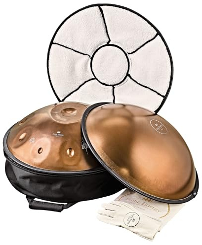 Sensory Handpan Tamburo in acciaio inox, 10 note, 432 Hz, con custodia e coperchio