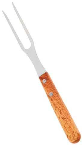 LABRIMP Tenedor Para Carne De Barbacoa Acero Inoxidable Mango Madera Ergonómico Resistente Altas Temperaturas Uso Exterior Camping Picnic Herramienta Multiusos