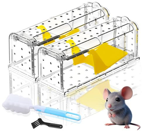 Trappola per topi, altamente sensibile con 66 fori per l'aria, trappole per topi igieniche riutilizzabili e rispettose degli animali per la casa, la cucina