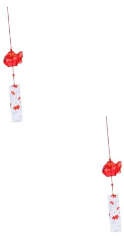 Mikikit 2pièces Cloche à Vent avec Poisson Décoration Élégante pour Intérieur Et Extérieur Cloches à Vent Artisanal pour Maison Et Jardin