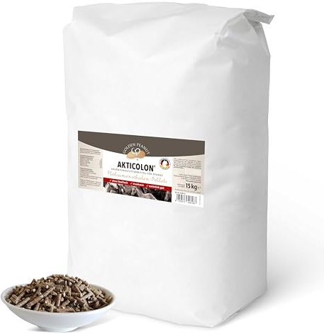 GOLDEN PEANUT Akticolon Flohsamen Pellets 15 kg, Flohsamenschalen pelletiert, Ergänzungsfutter für Pferde & Ponys - Das Original