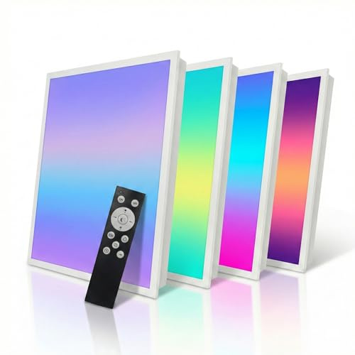 B·LED BARCELONA LED LED-Panel Backlight Oberfläche 60 x 60 cm – 36 W – CCT + RGB IC – mit Fernbedienung