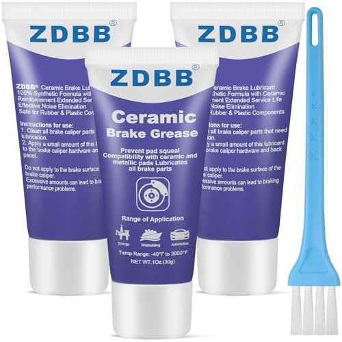 ZDBB Lubricante de freno de cerámica, fórmula sintética con refuerzo cerámico, vida útil prolongada, cancelación eficaz del ruido, seguro para componentes de caucho y plástico, 28 g, paquete de 3