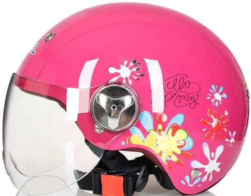 Casco Da Moto, Casco Semi Aperto Casco Scooter Moto Casco Moto Vintage Omologato DOT/ECE Casco Aperto Moto Casco Scooter Per Chopper Motorino Per Adulti Uomini Donne 3,L