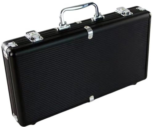 Ymxygz Boîte De Rangement pour Jetons avec Poignée Serrure, Étui De Transport Portable en Alliage D'aluminium, Capacité De 300 Jetons