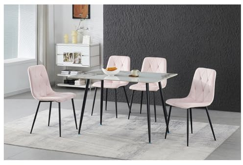 HTI living Stuhl Mesa Eco 2er-Set Velvet Rosa Esszimmerstuhl Samt