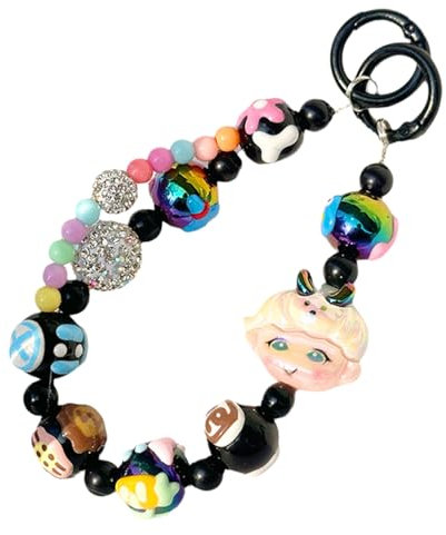YIZITU Handyanhänger für Damen und Mädchen, zum Aufhängen, elegant, handgefertigt, mit Perlen, Modeschmuck
