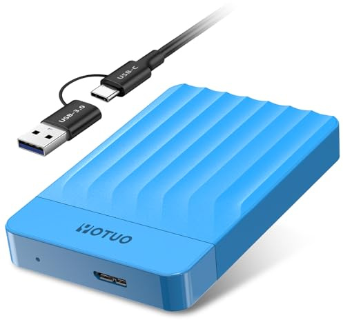 YOTUO Hard disk esterno da 1 TB, espansione di archiviazione portatile, USB 3.0 e USB-C per PC, Mac, desktop, laptop, smartphone, PS4, Xbox One, Xbox 360, ufficio e giochi, blu