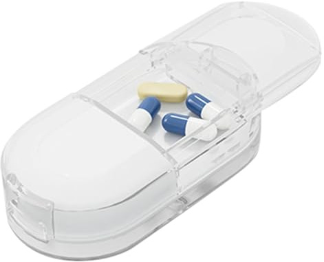 Tagliapillole grande | Scatola portaoggetti portatile per tagliapillole | Dispenser per portapillole integratore per pillole per viaggi all'aperto