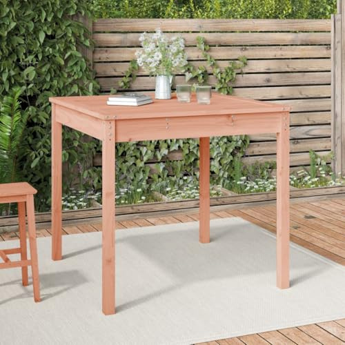 HaoChrymec Gartentisch aus Massivholz Douglasie, Robustes Design, Witterungsbeständig, Balkon Tisch, Beistelltisch Garten, Loungetisch Outdoor, 82,5 x 82,5 x 76 cm