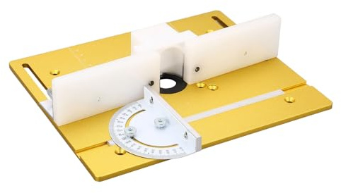 Asixxsix Kit de de Elevació de Enrutador de Metal, Placa de Inserción de Mesa de Enrutador Multifuncional de Aleacio de Aluminio Placa Base de Inserción de Carpintería PARA PARA (GOLD)