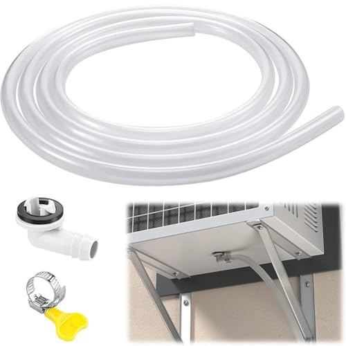 Tidevib Kit de manguera de drenaje de aire acondicionado de 10 pies, manguera de polietileno flexible para agujeros de drenaje de 15 mm, con conector y abrazadera