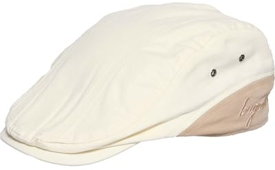 bugatti | Herren Flatcap Colorblock einfarbig verstellbar mit Logostick | 100% Baumwolle Off White