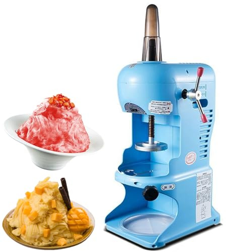 Macchina per Ghiaccio Tritato Commerciale, Tritaghiaccio Elettrico da 198 Lbs/h con Lame in Acciaio Inox, Macchina per Granita Massima 2,4 kg