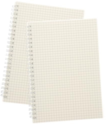 Artibetter 2 Stück Spiralnotizbuch Kariert A5 mit Gutem Kunststoff Eisen Papier nicht Verformbar Einfaches Design für Schule Arbeit und Kreatives Schreiben