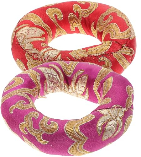 Tappetini per Campane Tibetane Stile Nepalese, Cotone, 2 Pezzi | Accessori Buddisti Leggeri e Portatili, per Ciotole Vibrazionali, Formato Compatto, Colore Casuale