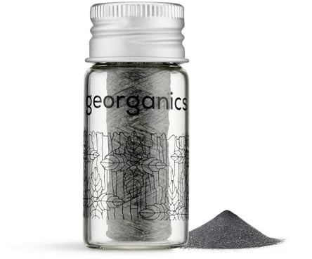 Georganics natürliche, biologisch abbaubare Zahnseide mit Bienenwachs und Pfefferminz – 30 Meter – Bambus-Holzkohle-Zahnseide im Glasbehälter, umweltfreundlich, kein Abfall, frei von Kunststoff