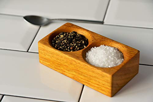 Hardwood Salt and Pepper Pinch pots handmade from repurposed, eco-friendly Iroko. Salt Pig, Salt Cellar. Seasoning pots.