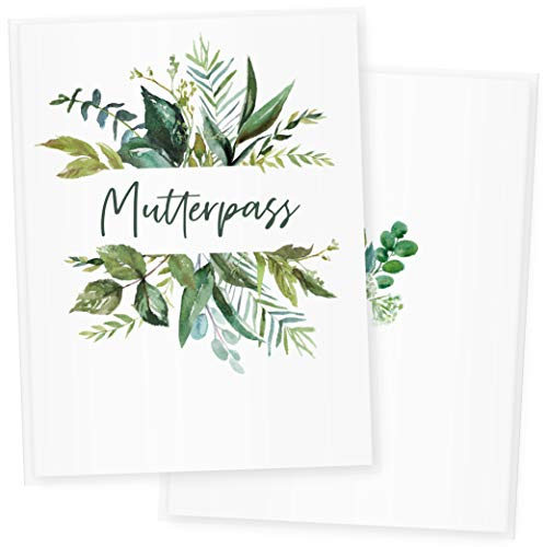 Mutterpasshülle 3-teilig Watercolor, Mutterpass Hülle, Schöne Geschenkidee für Babyparty (Mutterpass DE, Blumen 2)