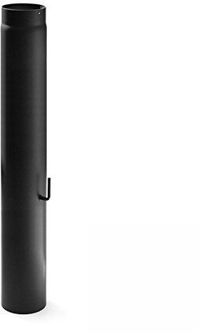 raik Rauchrohr Ofenrohr mit Zugregulierung zur Steuerung des Kaminzugs mit 180 mm Durchmesser und 1000 mm Länge aus 2 mm Stahlblech in Schwarz mit eingebrannter Senotherm Beschichtung