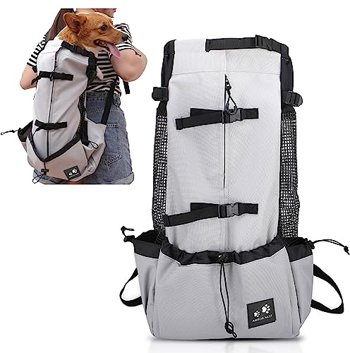 PETCUTE Zaini Trasporto Cani Gatto Zaino Borsa trasportino per cani Zaino trekking Marsupio per Cani Gatti Regolabile Zainetto Per Viaggi Animali taglia piccola media grandi fino a 16,5 kg