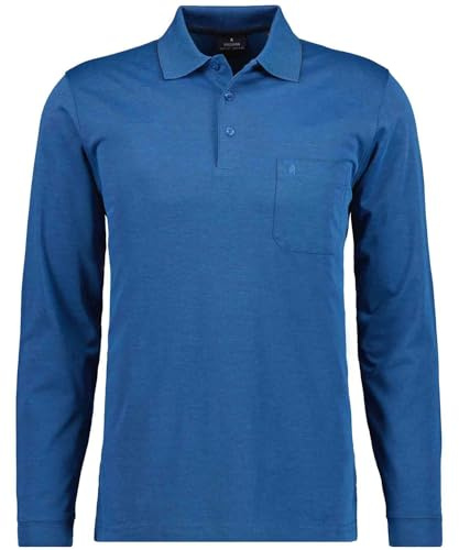 RAGMAN Herren Softknit-Polo mit Brusttasche, Langarm