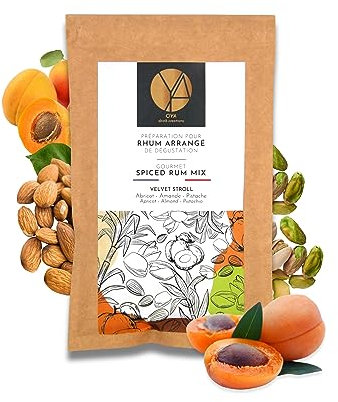 OYA - Préparation pour Rhum Arrangé de Dégustation VELVET STROLL - Abricot Amande Pistache (pour 70cl de rhum) - Idée Cadeau Noël Secret Santa