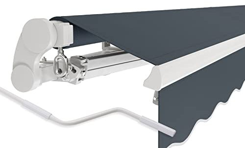 empasa manuelle Gelenkarmmarkise Markise 'Start' Sonnenmarkise Sonnenschutz mit weißem Aluminium Rahmen, komplett vormontiert, anthrazit oder Elfenbein