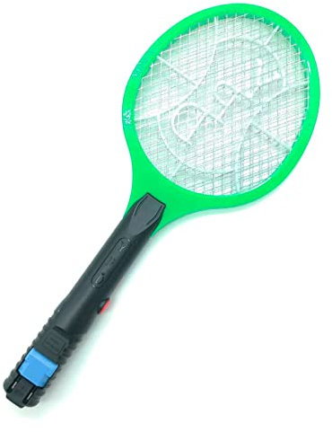 RevolutionLine - Raqueta Eléctrica Mata Moscas y Mosquitos - Inalámbrica, Gran Potencia, Recargable Mediante el Enchufe Incorporado en el Mango - Todo Tipo de Insectos - para Exterior e Interior