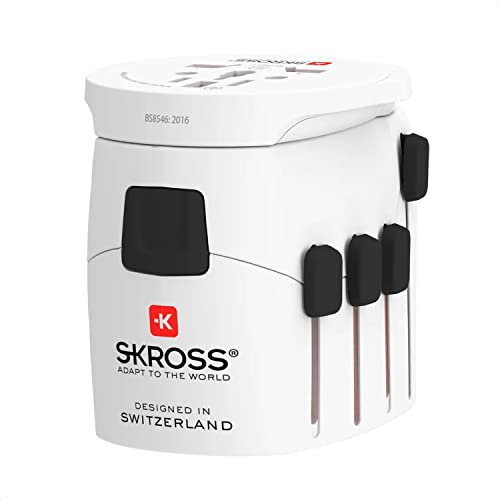 SKROSS | 1.103180 | Adattatore Universale da Viaggio da e Verso 250 Nazioni - Tensione e Potenza 100V – 630W / 250V – 1575W - Protezione Anti Scossa