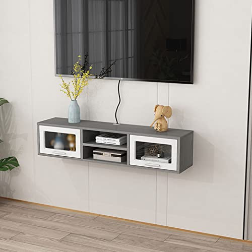 Uvency 47-Zoll-Schwimmschrank Zum Aufhängen, Tv-Ständer, Holz, Wandmontage, Gaming-Komponentenregal Mit 2 Ablagen, Multimedia-Aufbewahrung, Unterhaltungskonsole, Center-Einheit Für Wohnzimmer, Büro/