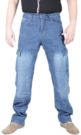 Juicy Trendz Motorcykeljeans – cykelbyxor för män med knän och höfter säkerhetsdynor, snygg och skyddande motorcykel kevlarbyxa för cyklist